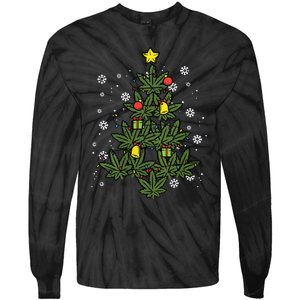 Weed Christmas Tree Xmas Pj 420 Cannabis Marijuana Pot Tie-Dye Long Sleeve Shirt