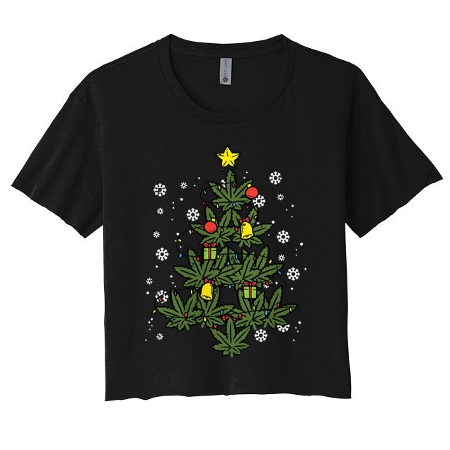 Weed Christmas Tree Xmas Pj 420 Cannabis Marijuana Pot Crop Top