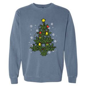 Weed Christmas Tree Xmas Pj 420 Cannabis Marijuana Pot Garment-Dyed Sweatshirt