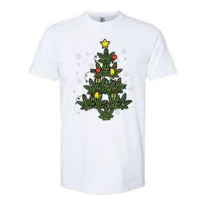 Weed Christmas Tree Xmas Pj 420 Cannabis Marijuana Pot Softstyle CVC T-Shirt