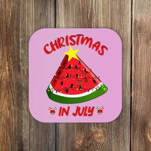 Watermelon Christmas Tree Christmas In July Summer Vacation Coaster