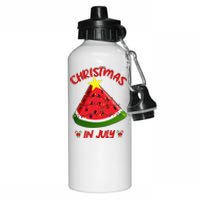 Watermelon Christmas Tree Christmas In July Summer Vacation Aluminum Water Bottle