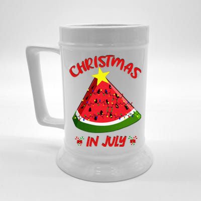 Watermelon Christmas Tree Christmas In July Summer Vacation Beer Stein