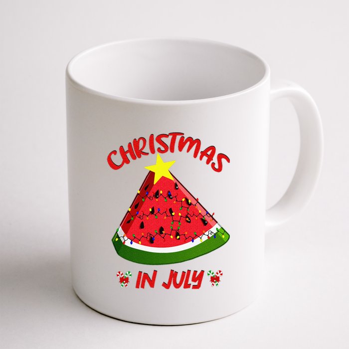 Watermelon Christmas Tree Christmas In July Summer Vacation Coffee Mug