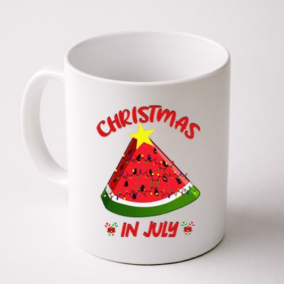 Watermelon Christmas Tree Christmas In July Summer Vacation Coffee Mug