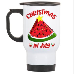 Watermelon Christmas Tree Christmas In July Summer Vacation Stainless Steel Travel Mug