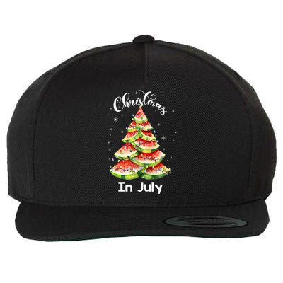 Waterlemon Christmas Tree Christmas In July Summer Vacation Wool Snapback Cap