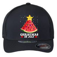 Watermelon Christmas Tree Christmas In July Summer Vacation Flexfit Unipanel Trucker Cap