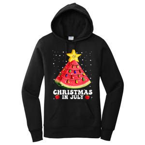 Watermelon Christmas Tree Christmas In July Summer Vacation Women's Pullover Hoodie