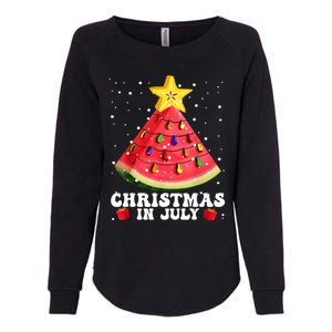 Watermelon Christmas Tree Christmas In July Summer Vacation Womens California Wash Sweatshirt