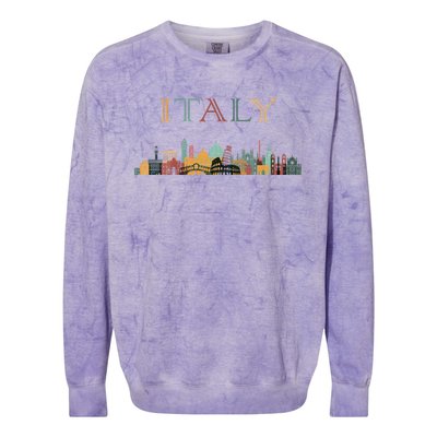 Womens Colorful Travel Around Italy Family European Vacation Colorblast Crewneck Sweatshirt