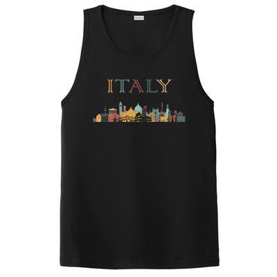 Womens Colorful Travel Around Italy Family European Vacation PosiCharge Competitor Tank