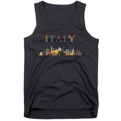 Womens Colorful Travel Around Italy Family European Vacation Tank Top