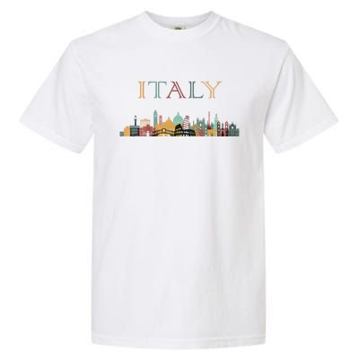 Womens Colorful Travel Around Italy Family European Vacation Garment-Dyed Heavyweight T-Shirt