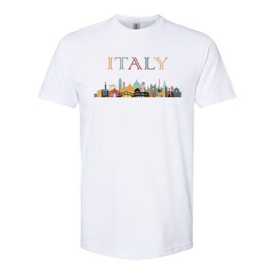 Womens Colorful Travel Around Italy Family European Vacation Softstyle CVC T-Shirt