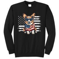 Welsh Corgi USA Flag 4th Of July Dog Dad Fathers Day Sweatshirt