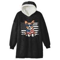 Welsh Corgi USA Flag 4th Of July Dog Dad Fathers Day Hooded Wearable Blanket