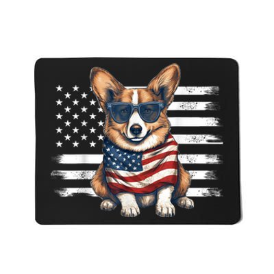 Welsh Corgi USA Flag 4th Of July Dog Dad Fathers Day Mousepad