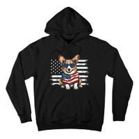 Welsh Corgi USA Flag 4th Of July Dog Dad Fathers Day Tall Hoodie