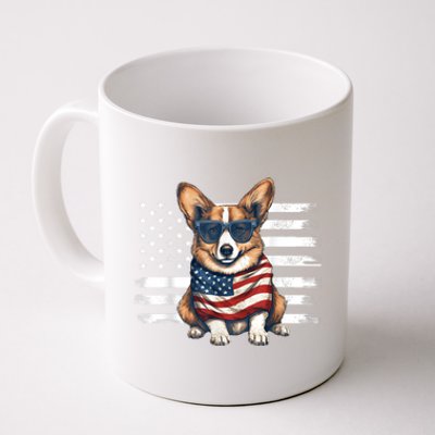 Welsh Corgi USA Flag 4th Of July Dog Dad Fathers Day Coffee Mug