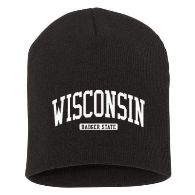 Wisconsin College University Style Short Acrylic Beanie