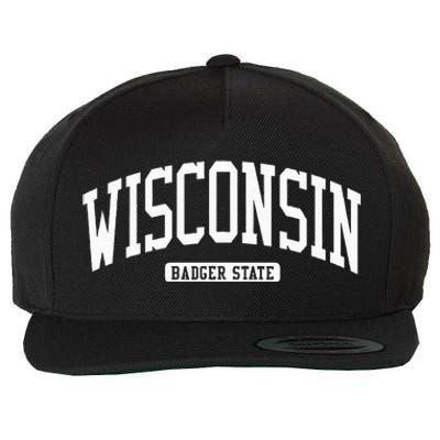 Wisconsin College University Style Wool Snapback Cap