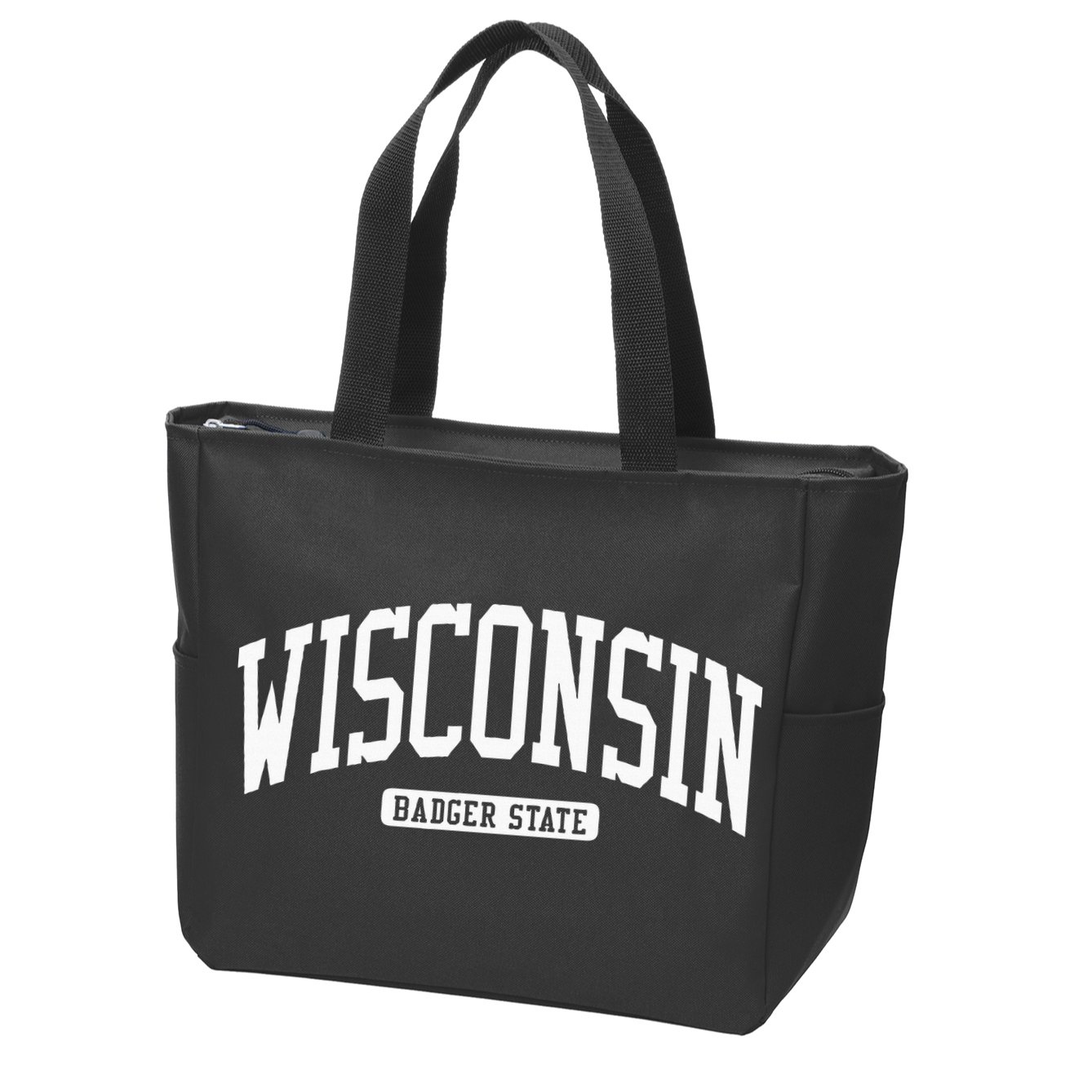 Wisconsin College University Style Zip Tote Bag