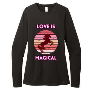 Wo's Cute Unicorn Love Is Magical Valentine's Day Gift Womens CVC Long Sleeve Shirt