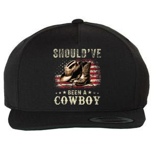 Western Cowboy Usa Flag I Should Have Been A Cowboy Boots Wool Snapback Cap