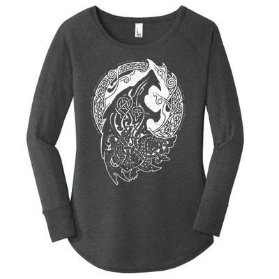 Wolf Celtic Viking Nordic Mythology Vintage Women's Perfect Tri Tunic Long Sleeve Shirt