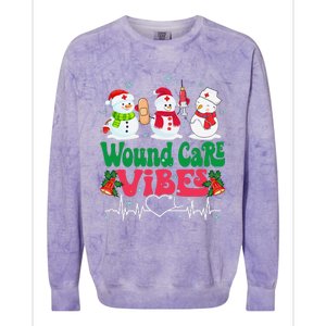 Wound Care Vibes Nurse Snowman Stethoscope Funny Christmas Colorblast Crewneck Sweatshirt