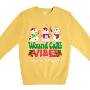 Wound Care Vibes Nurse Snowman Stethoscope Funny Christmas Premium Crewneck Sweatshirt