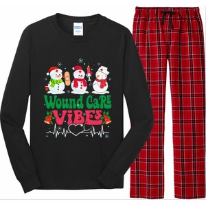 Wound Care Vibes Nurse Snowman Stethoscope Funny Christmas Long Sleeve Pajama Set