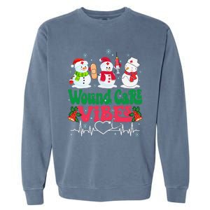 Wound Care Vibes Nurse Snowman Stethoscope Funny Christmas Garment-Dyed Sweatshirt