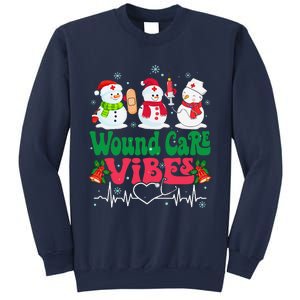 Wound Care Vibes Nurse Snowman Stethoscope Funny Christmas Sweatshirt