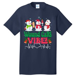 Wound Care Vibes Nurse Snowman Stethoscope Funny Christmas Tall T-Shirt