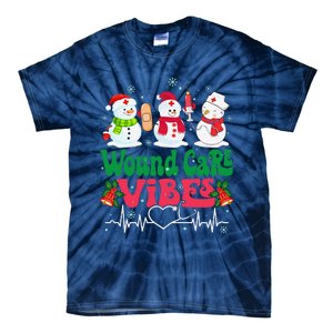 Wound Care Vibes Nurse Snowman Stethoscope Funny Christmas Tie-Dye T-Shirt