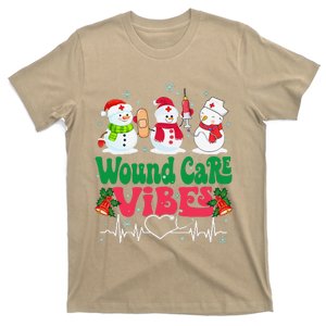 Wound Care Vibes Nurse Snowman Stethoscope Funny Christmas T-Shirt