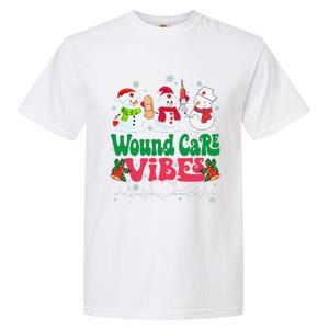 Wound Care Vibes Nurse Snowman Stethoscope Funny Christmas Garment-Dyed Heavyweight T-Shirt