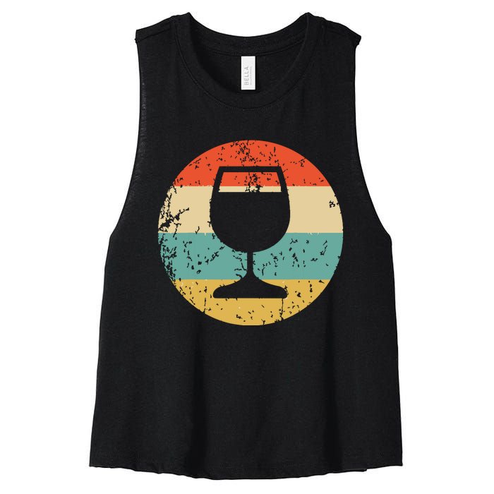 Wine Connoisseur Vintage Retro Wine Glass Women's Racerback Cropped Tank