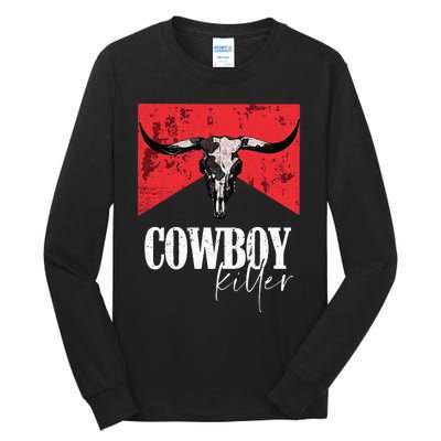 Western Cowgirl Vintage Punchy Skull Tall Long Sleeve T-Shirt