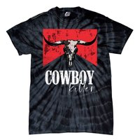 Western Cowgirl Vintage Punchy Skull Tie-Dye T-Shirt