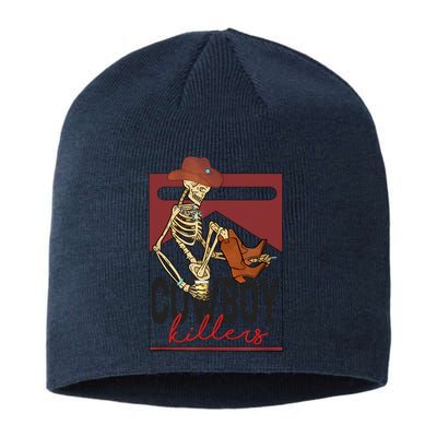 Western Cowboy Vintage Punchy Cowboy Killers Skull Skeleton Sustainable Beanie