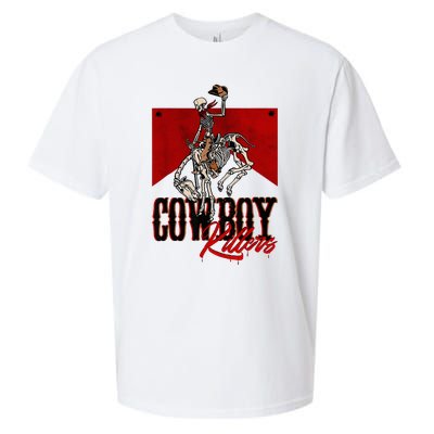 Western Cowboy Vintage Punchy Cowboy Killers Skull Skeleton Sueded Cloud Jersey T-Shirt