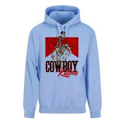 Western Cowboy Vintage Punchy Cowboy Killers Skull Skeleton Unisex Surf Hoodie