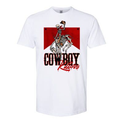 Western Cowboy Vintage Punchy Cowboy Killers Skull Skeleton Softstyle CVC T-Shirt