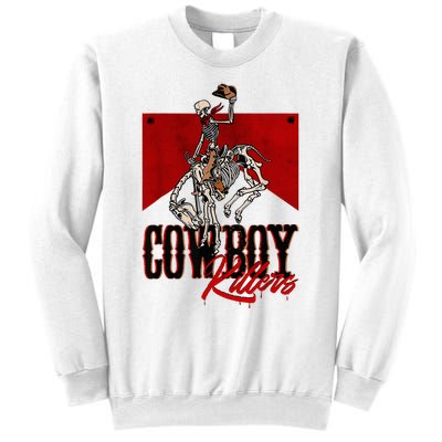 Western Cowboy Vintage Punchy Cowboy Killers Skull Skeleton Sweatshirt