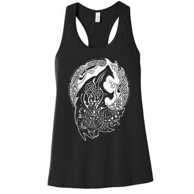 Wolf Celtic Viking Nordic Mythology Vintage Women's Racerback Tank