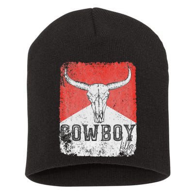 Western Cow vintage Punchy Cow Killers Short Acrylic Beanie