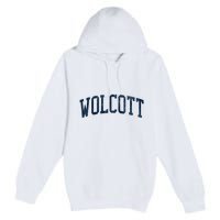 Wolcott Ct Vintage Athletic Sports Premium Pullover Hoodie